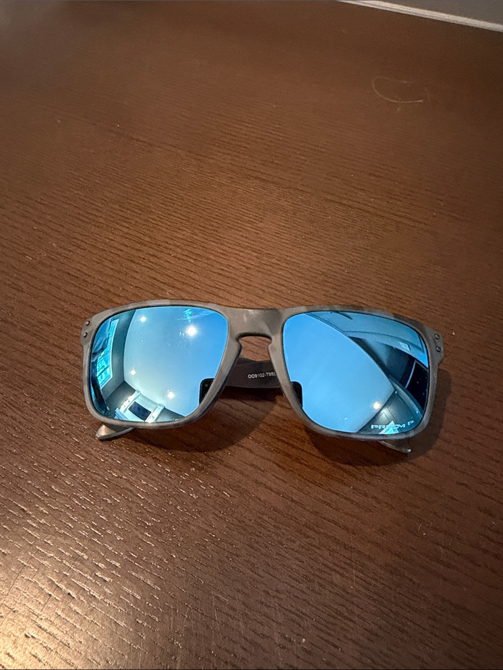Oakley Matte Holbrook Gray (Camo) Frame Sunglasses with Blue Polarized Lenses